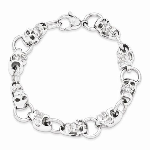 Stainless Steel Polished Skull Bracelet