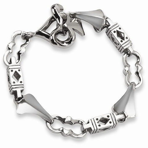 Stainless Steel Antiqued & Polished Bracelet