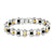 Stainless Steel Yellow Ip-Plated and Black Rubber Bracelet