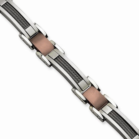 Stainless Steel Chocolate Ip-Plated Bracelet