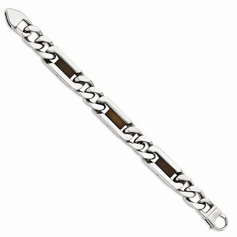 Stainless Steel Wood Bracelet