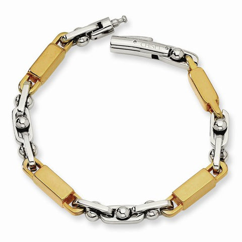 Stainless Steel Yellow Ip-Plated Link Bracelet