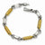 Stainless Steel Gold Ip-Plated Accent Barrel Link Bracelet