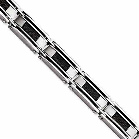 Stainless Steel Black-Plated Wire Bracelet