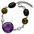 Stainless Steel Smokey Quartz Amethyst Agate Bracelet