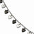 Stainless Steel Black Ip-Plated & Polished Hearts Bracelet