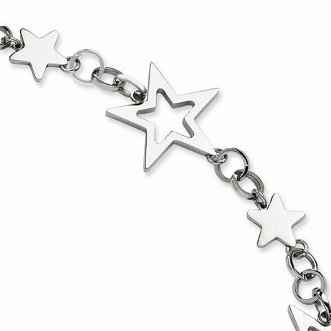 Stainless Steel Polished Stars Bracelet