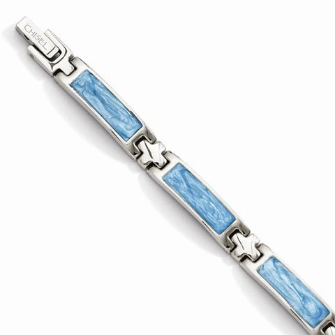 Stainless Steel Blue Enamel Bracelet