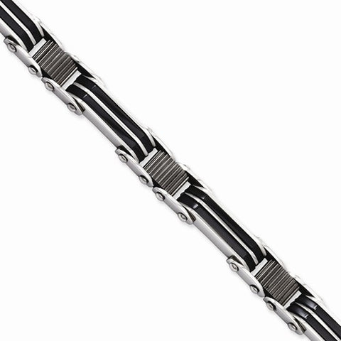 Stainless Steel Black Ip-Plated Bracelet