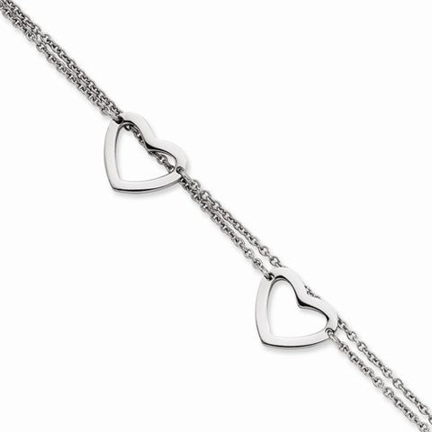 Stainless Steel Hearts Bracelet