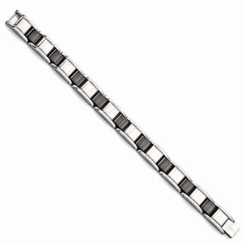 Stainless Steel Black Ceramic Bracelet