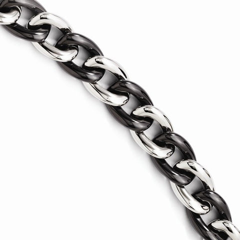 Stainless Steel Black Ceramic Bracelet