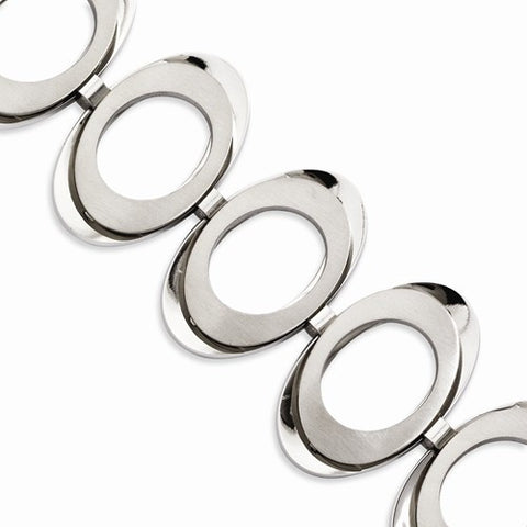 Stainless Steel Brushed & Polished Circles Bracelet