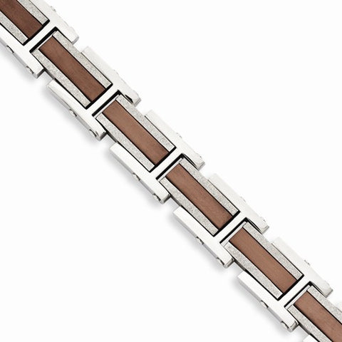 Stainless Steel Chocolate Ip-Plated & Laser Cut Bracelet