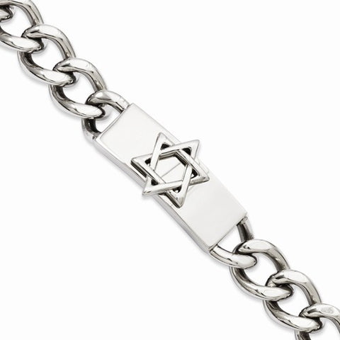 Stainless Steel Star Of David Bracelet