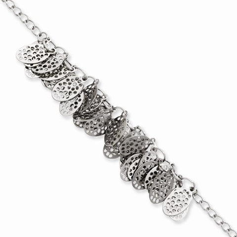 Stainless Steel Oval Dangles Bracelet