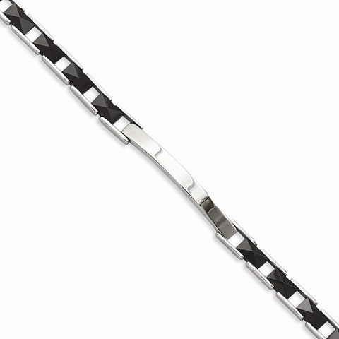 Stainless Steel & Black Ceramic Bracelet