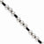 Stainless Steel Polished Beads & Black Fabric Bracelet