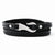 Stainless Steel Black Leather Wrap Bracelet