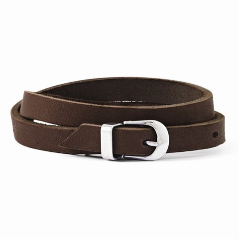 Stainless Steel Brown Leather Bracelet