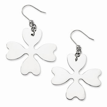 Stainle Steel Flower Dangle Earrings