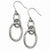 Stainle Steel Polished Textured Oval Dangle Earrings