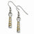 Stainle Steel Polished Yellow IP-plated CZs Dangle Earrings