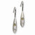 Stainle Steel Oval Yellow IP-plated w/CZ Dangle Earrings