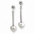 Stainle Steel Polished Heart w/ CZ Post Dangle Earrings