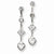 Stainle Steel CZ Stones Dangle Post Earrings