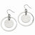 Stainle Steel Textured Polished Circle Dangle Earrings