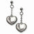 Stainle Steel Heart Post Dangle Earrings