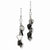 Stainle Steel Black IP-plated Polished Hearts Dangle Earrings