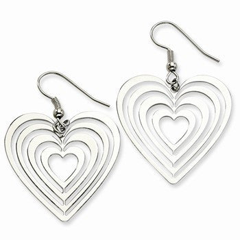 Stainle Steel Heart Wire Earrings