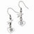 Stainle Steel Heart Stars w/ CZ Stone Dangle Earrings