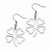 Stainle Steel Polished 4-Leaf Clover Dangle Earrings