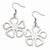 Stainle Steel Polished Small Flower Dangle Earrings