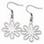 Stainle Steel Polished Large Flower Dangle Earrings