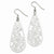 Stainle Steel Flower Teardrop Wire Earrings