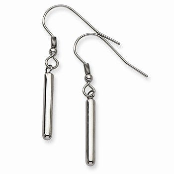 Stainle Steel Polished Tubular Dangle Earrings