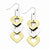 Stainle Steel Yellow IP-plated Polished Hearts Dangle Earrings