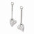 Stainle Steel Clear Crystal Heart Post Dangle Earrings