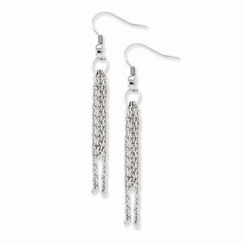 Stainle Steel Multistr& Fancy Dangle Earrings