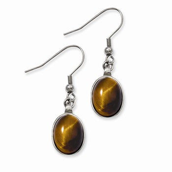 Stainle Steel Tigers Eye Earrings