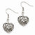 Stainle Steel Puffed Heart Dangle Earrings