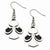 Stainle Steel Black-plated w/CZ Angel Dangle Earrings