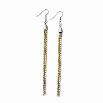 Stainle Steel Yellow IP-plated Polished Dangle Earrings