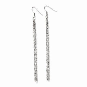 Stainle Steel Polished Fancy Dangle Earrings