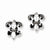 Stainle Steel Antiqued Fleur de lis with CZ Post Earrings