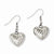 Stainle Steel Polished w/Swirl Design Puff Hearts Dangle Earrings